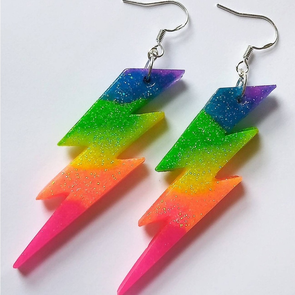 Colorful Lightning Bolt Earrings